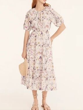 J.Crew Flora Obscura X Side-Cutout Dress in Kaleidoscope Floral, size 00P